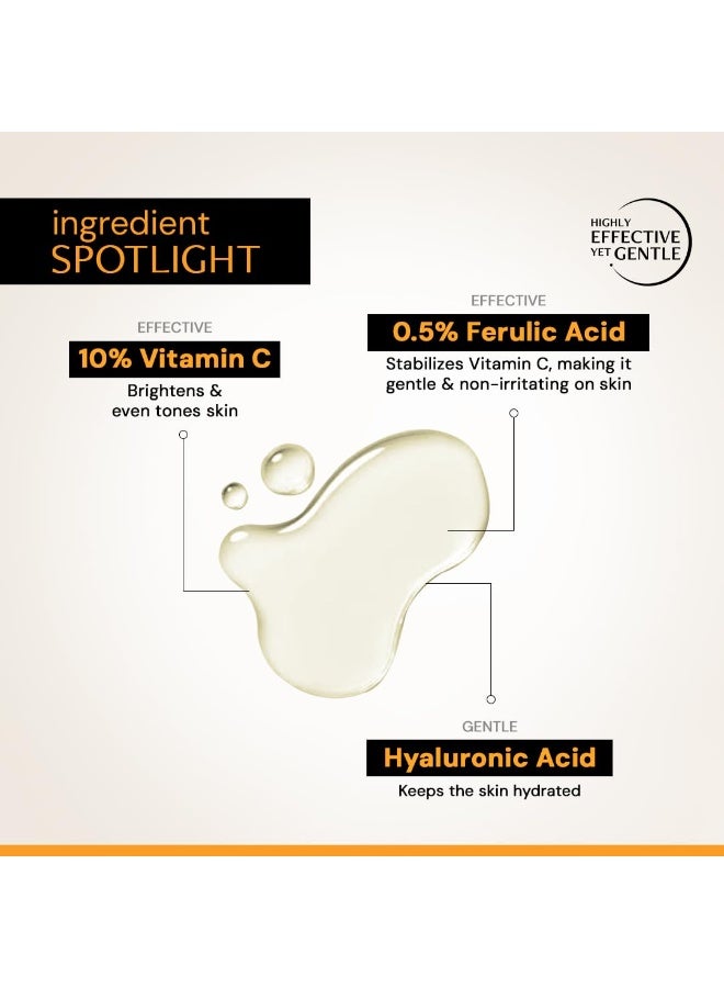 Deconstruct 10% Vitamin C Serum for Glowing Skin| Clinically Tested to be Non-Irritating| Beginner-Friendly| Brightens Dull Skin, Evens Tone| For Oily Skin| With Ferulic Acid| For Men and Women| 10ml - Image 2